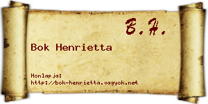 Bok Henrietta névjegykártya