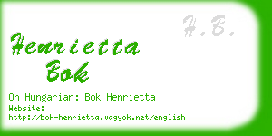 henrietta bok business card